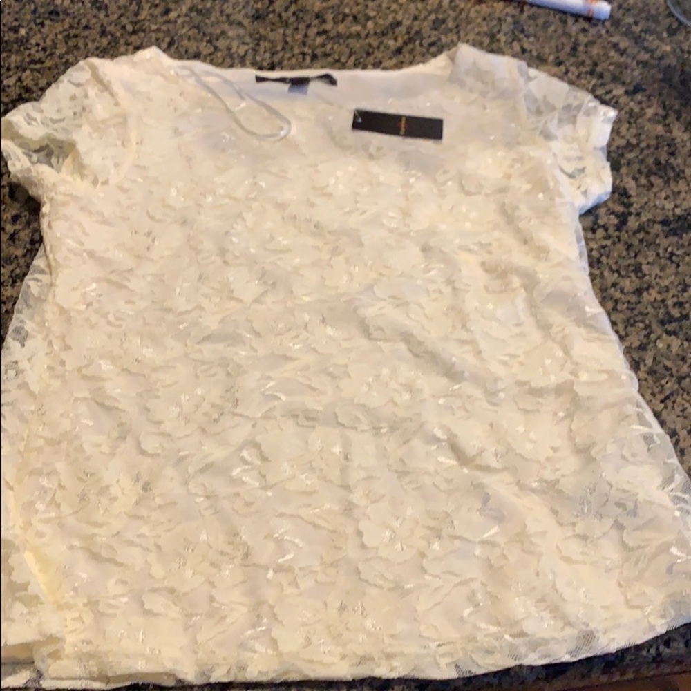 NEW-Ivory lace shirt